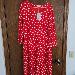 Fun Boden Red Polka Dot Dress